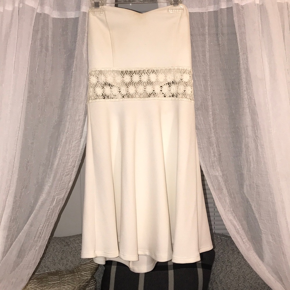 Lulus strapless white summer dress